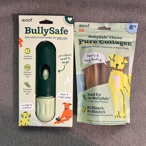 WOOF BullySafe Bully Stick Holder 7 OZ & Treats